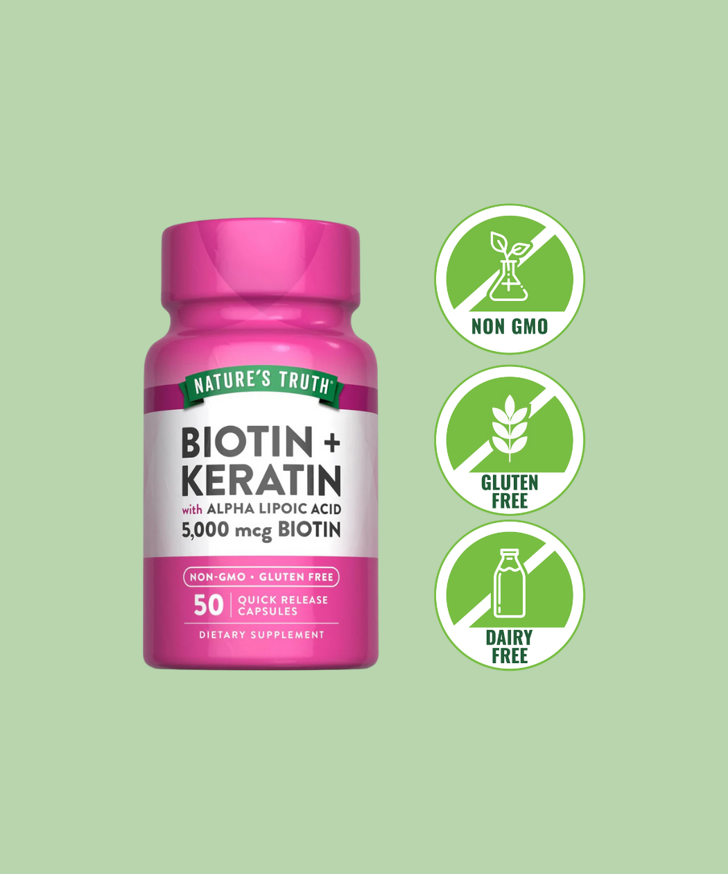 Biotina, Queratina & Ácido Alfa Lipóico