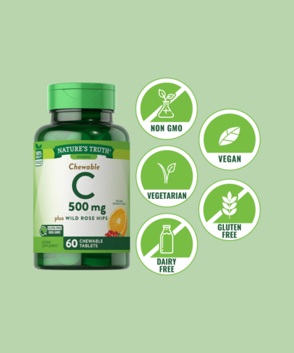Vitamina C-500 plus Wild Rose Hips (masticable)