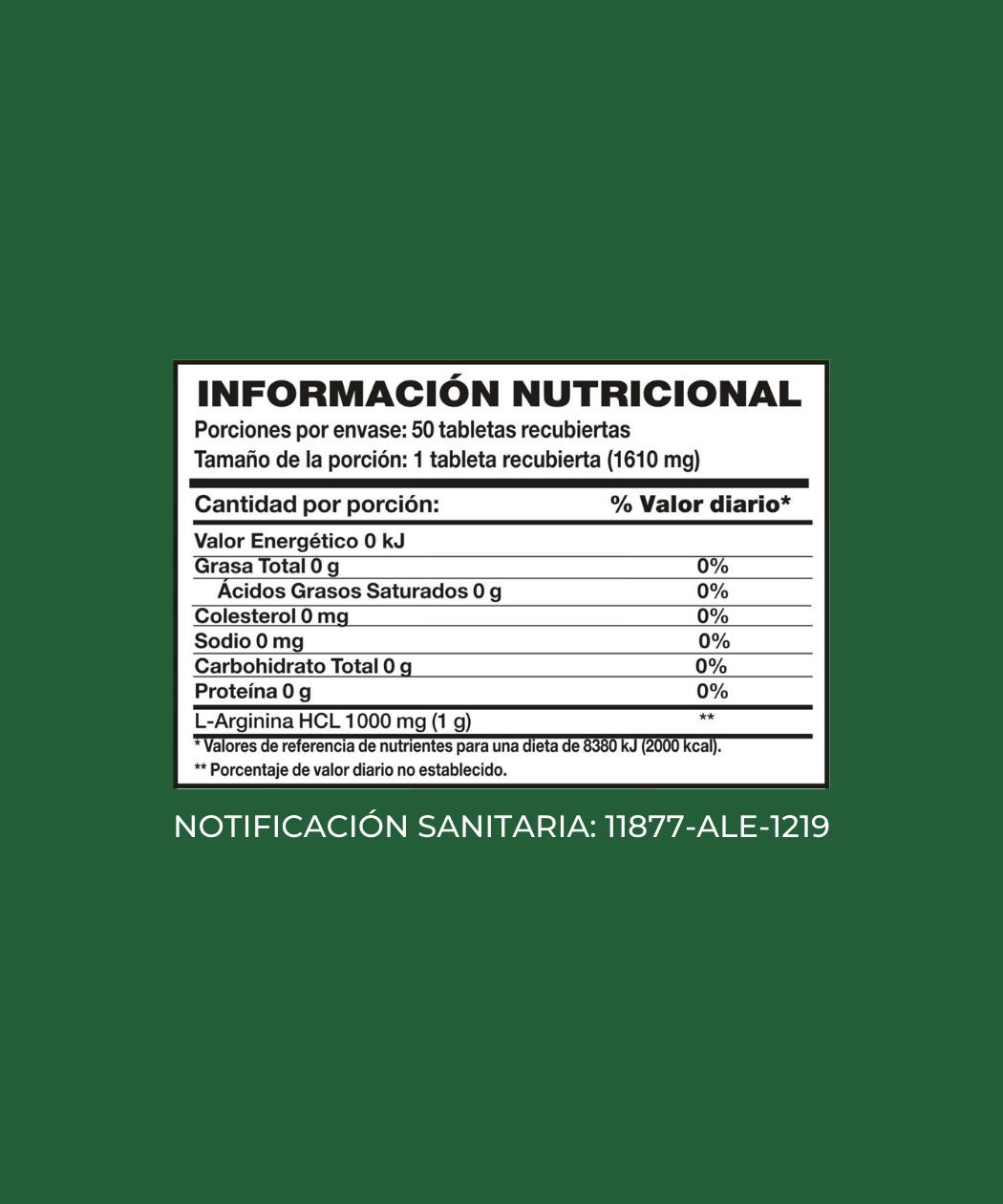 L-Arginina HCL 1000 mg - Imagen 2