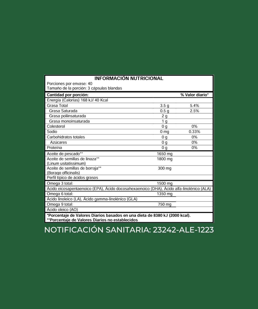 Triple Omega 3-6-9 3600 mg x120 - Imagen 2
